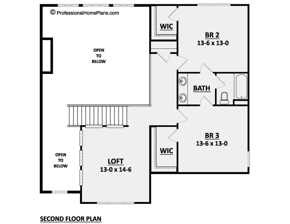 The Cascade second level floor plan